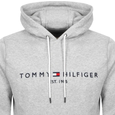 Shop Tommy Hilfiger Logo Hoodie Grey