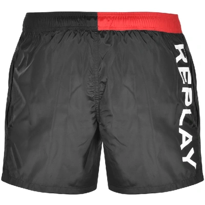Shop Replay Swim Shorts Black