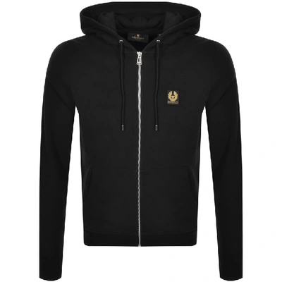 Belstaff Black French Terry Zip Hoodie In Black