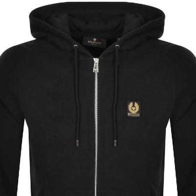 Belstaff Black French Terry Zip Hoodie In Black