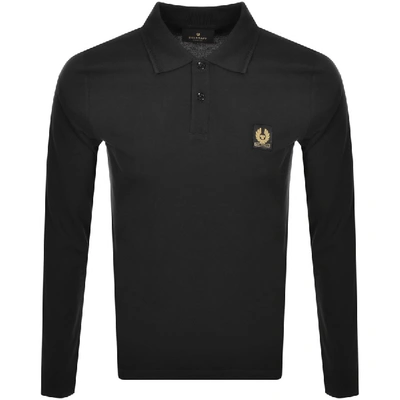 Shop Belstaff Long Sleeved Polo T Shirt Black