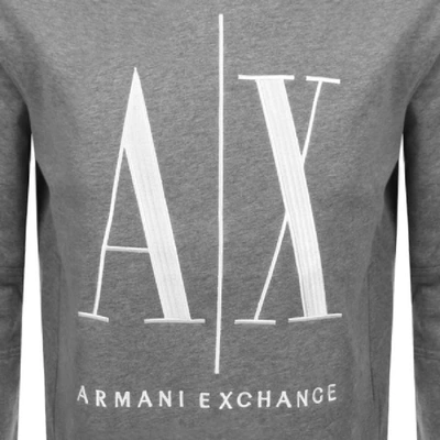 Shop Armani Exchange Crew Neck Logo Sweatshirt Grey