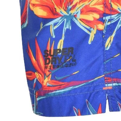Shop Superdry Floral Beach Volley Swim Shorts Blue