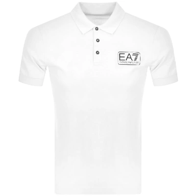 Shop Ea7 Emporio Armani Logo Polo T Shirt White