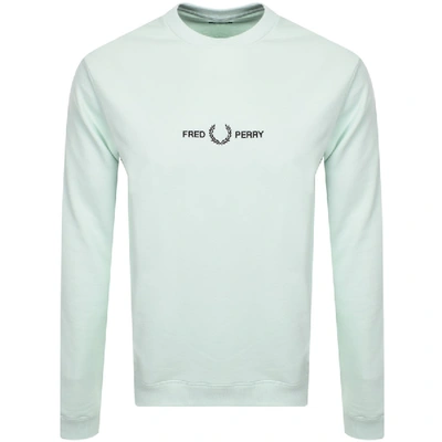 Fred Perry Embroidered Logo Crew Neck Sweat In Pastel Green | ModeSens