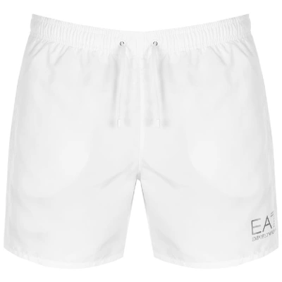 Shop Ea7 Emporio Armani Sea World Swim Shorts White