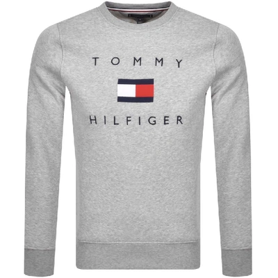 Tommy Hilfiger Embroidered Flag Logo Sweatshirt In Gray In Grey | ModeSens