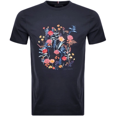 Shop Les Deux Crew Neck Fleur Dete T Shirt Navy