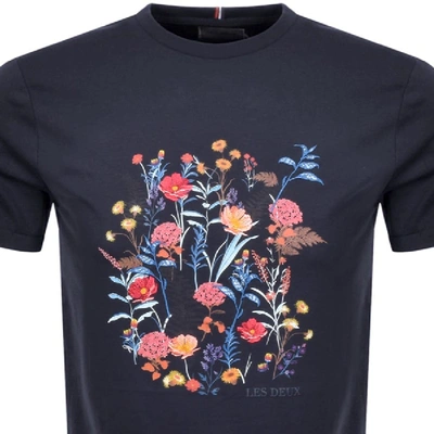 Shop Les Deux Crew Neck Fleur Dete T Shirt Navy