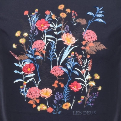 Shop Les Deux Crew Neck Fleur Dete T Shirt Navy