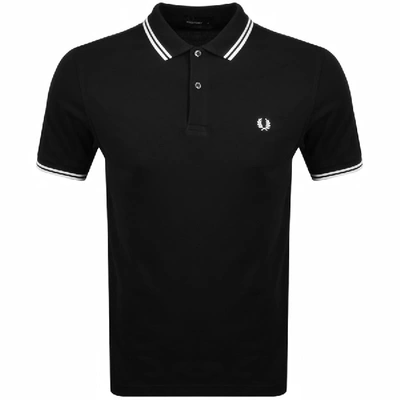 Shop Fred Perry Twin Tipped Polo T Shirt Black