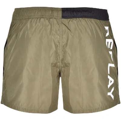 Shop Replay Swim Shorts Green