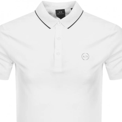 Shop Armani Exchange Tipped Polo T Shirt White