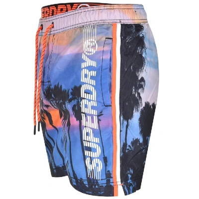 Shop Superdry State Volley Swim Shorts Blue