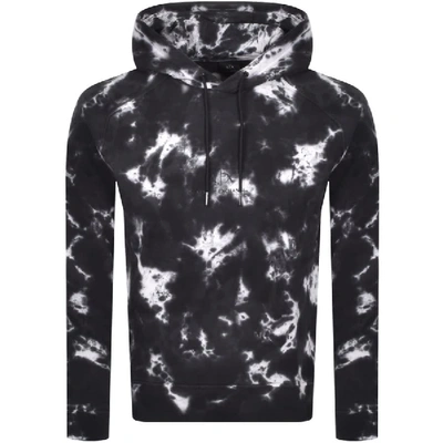 Armani Exchange Tie Dye Hoodie With Chest Logo In Black ModeSens