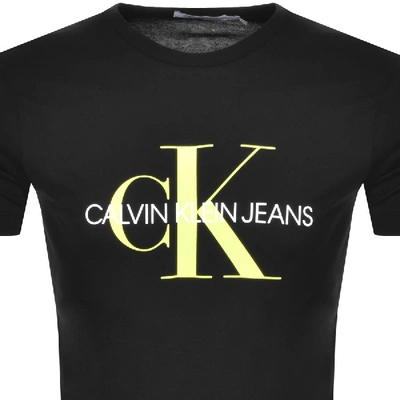 Shop Calvin Klein Jeans Monogram Logo T Shirt Black