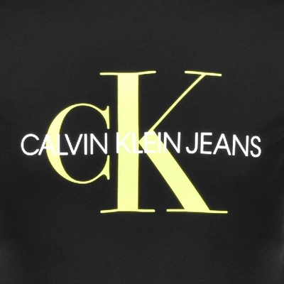 Shop Calvin Klein Jeans Monogram Logo T Shirt Black