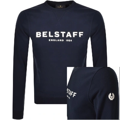 Shop Belstaff Crew Neck Sweatshirt Navy