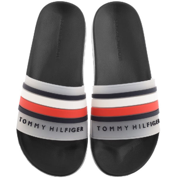 navy tommy hilfiger sliders