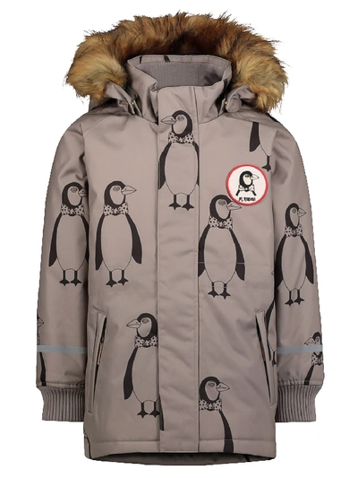 Shop Mini Rodini Kids Jacket K2 Penguin For For Boys And For Girls In Grey