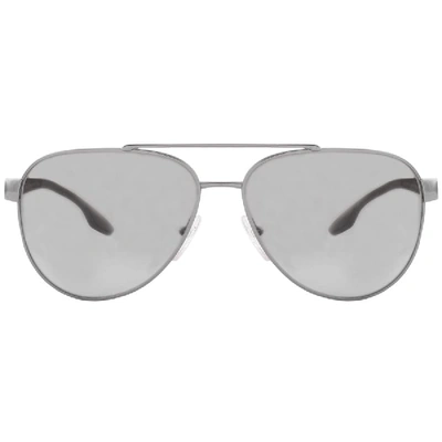 Shop Prada Linea Rossa Aviator Sunglasses Silver