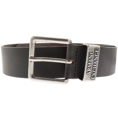 Shop Armani Exchange Leather Belt Brown