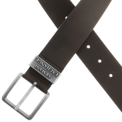 Shop Armani Exchange Leather Belt Brown