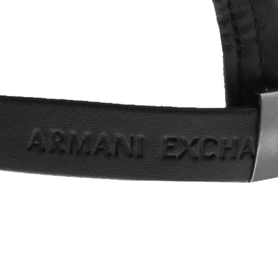 Shop Armani Exchange Leather Baseball Cap Black