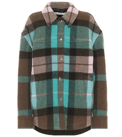 Shop Acne Studios Checked Wool-blend Jacket In Multicoloured