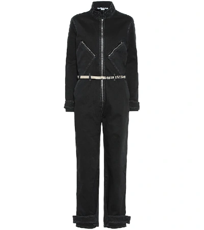 Shop Stella Mccartney Stretch-denim Jumpsuit In Black