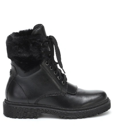 Shop Moncler Patty Leather Ankle Boots In Black