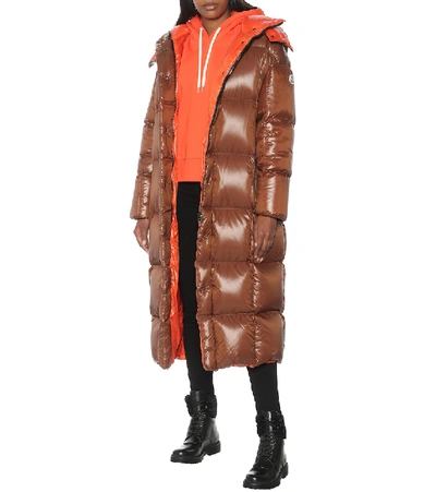 Shop Moncler Parnaiba Quilted Down Coat In Brown