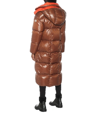 Shop Moncler Parnaiba Quilted Down Coat In Brown