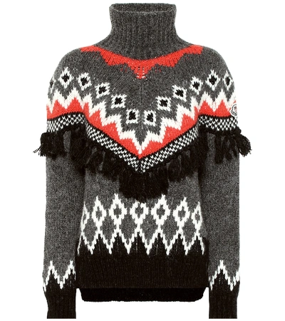 Shop Moncler Turtleneck Sweater In Grey