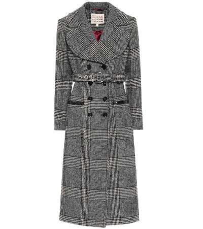 Shop Alexa Chung Penelope Prince Of Wales Checked Coat In Grey