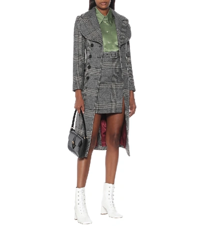 Shop Alexa Chung Penelope Prince Of Wales Checked Coat In Grey