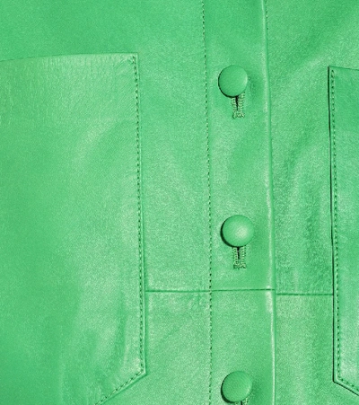 Shop Kwaidan Editions Leather Shirt In Green