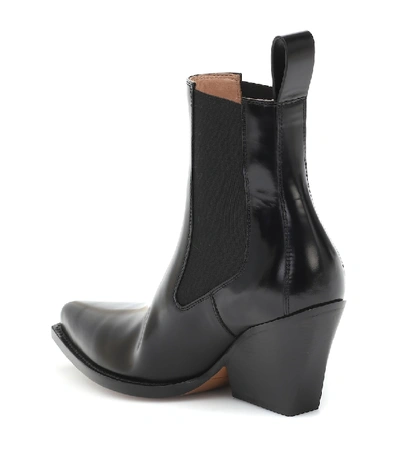 Shop Bottega Veneta Lean Leather Ankle Boots In Black