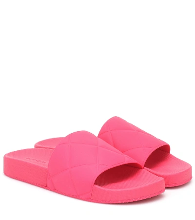 Shop Bottega Veneta Slider Rubber Slides In Pink