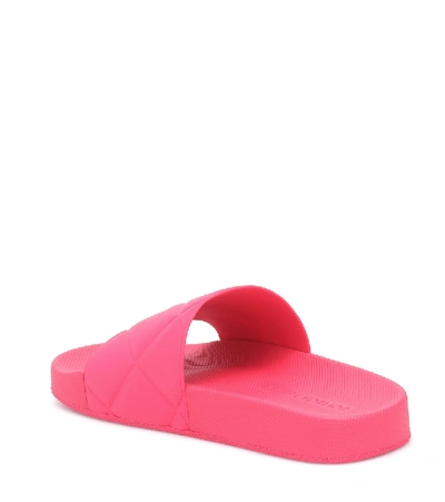 Shop Bottega Veneta Slider Rubber Slides In Pink