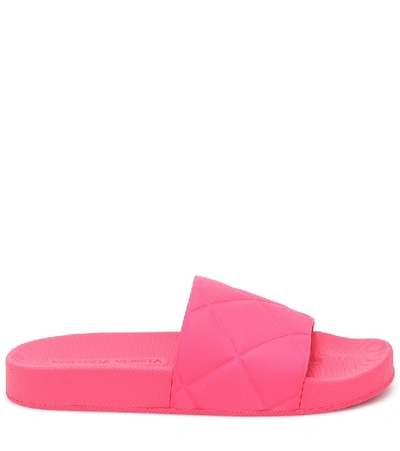 Shop Bottega Veneta Slider Rubber Slides In Pink