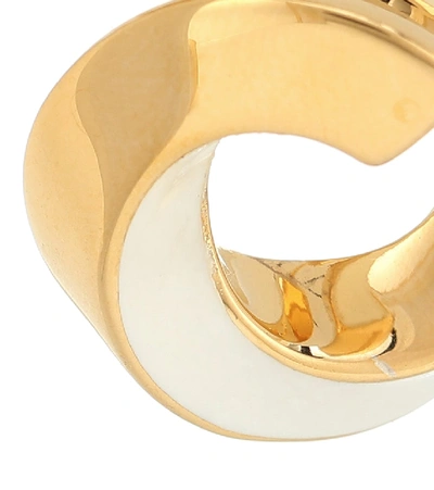 Shop Bottega Veneta 18kt Gold-plated Sterling Silver Hoop Earrings