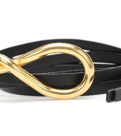 Shop Bottega Veneta Knotted Leather Belt In Black