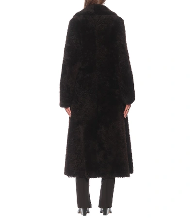 Shop Bottega Veneta Shearling Coat In Brown