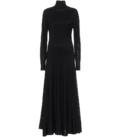 Shop Bottega Veneta Turtleneck Jersey Maxi Dress In Black