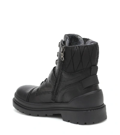 Shop Bogner St Moritz Leather Ankle Boots In Black