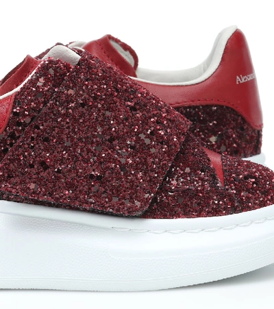 Shop Alexander Mcqueen Glitter Sneakers In Red
