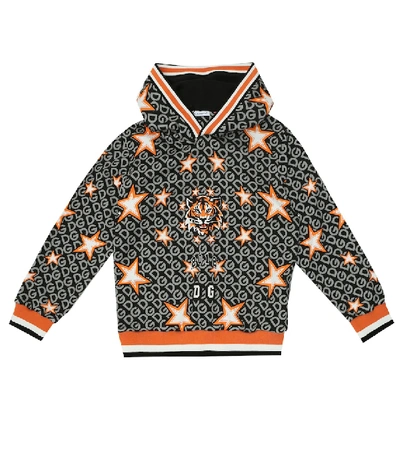 Shop Dolce & Gabbana Printed Cotton Hoodie In Orange