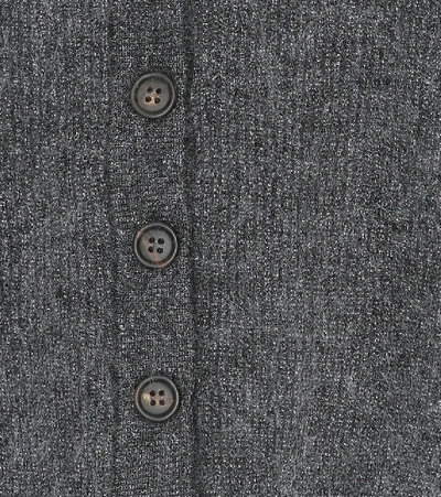 Shop Brunello Cucinelli Metallic Mohair-blend Cardigan In Grey