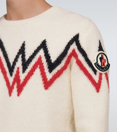 Shop Moncler Norwegian Knitted Sweater In White